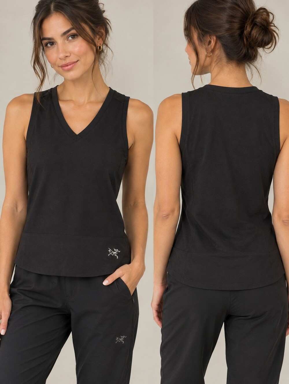 Arc'teryx Womens Black V-Neck Performance Tank Top - Small